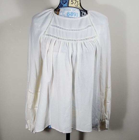 Zara Tops - NWT Zara cream high neck balloon sleeve blouse